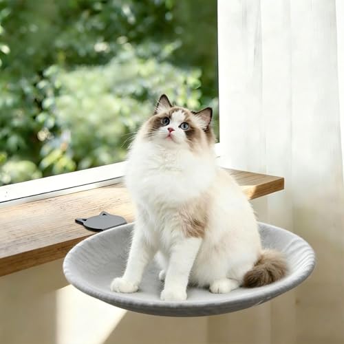 Adjustable Cat Desk Bed,Cats Hammock with Steel Clamp,Removable Faux Rabbit Plush Cover,Modern Indoor Cat Nest Furniture,Washable Hanging Cats Bed for Office Desks and Game Tables (Gray1) - color: Gray1