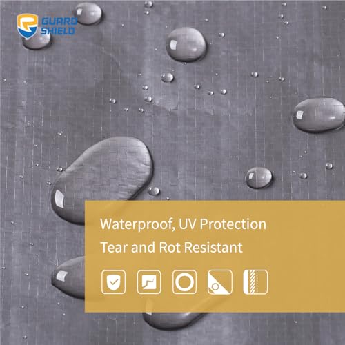 GUARD SHIELD Tarp 12x20 Feet Waterproof Grey/Silver Tarps 8Mil Multi Purpose UV Resistant Cover for Outdoor,Camping,Tent,Boats - color: Gray/Silver, size: 12x20 Feet