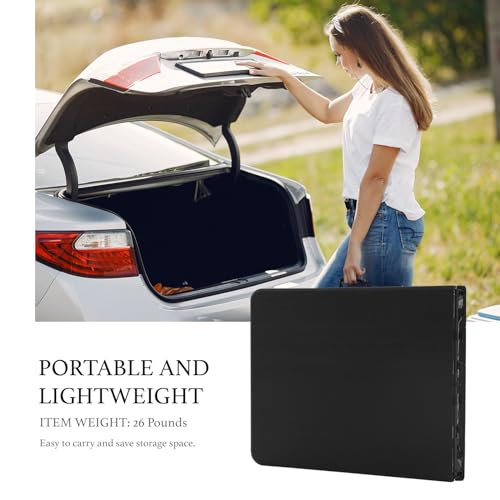 AJP Distributors 6 Foot Portable Plastic Folding Table 6FT 72" Half Foldable Heavy Duty Top w/Carry Handle - Indoor Outdoor Camping Picnic Party Wedding Dining Office Event Meeting Black Wood Style - color: Black Wood Style, size: 6 Foot