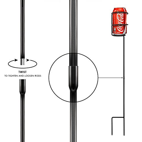 Sorbus® Outdoor Beverage Heavy Duty Drink Holder Stakes, Set of 4- Holds a Variety of Beverages Sizes - Great for Beach, Picnics, Tailgating, and More
