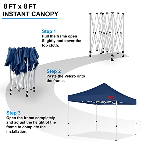 MASTERCANOPY Pop Up Canopy Tent Commercial Grade Instant Shelter (8x8, Navy Blue) - color: Navy Blue, size: 8x8