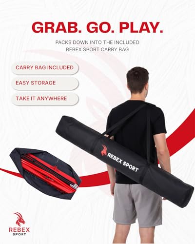 Portable Volleyball Net Set 12FT for Backyard, Adjustable Height Outdoor Volleyball Net System with Anti-Sag Design, Heavy Duty Steel Base, Freestanding Net with Carry Bag & Stakes