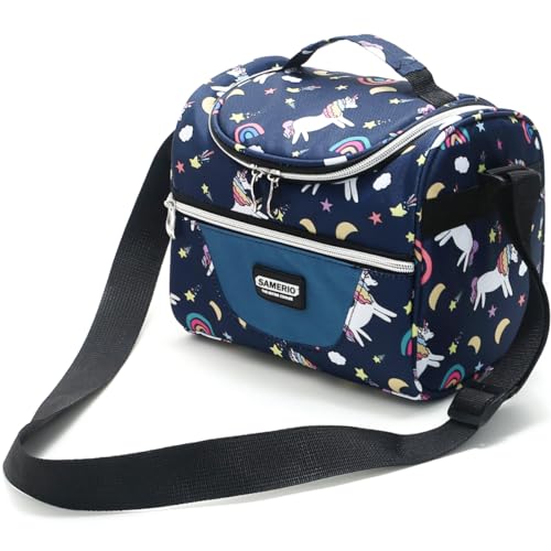 Lunch Bag insulated Cooler Lunch Box Tote 7L Blue Unicorn Bento Bags - color: 7L Blue Unicorn