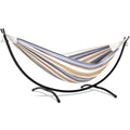 SUNCREAT 2 Person Hammock with Stand, Heavy Duty Free Standing Hammock with Stand Included, Coffee Stripes - color: Coffee White