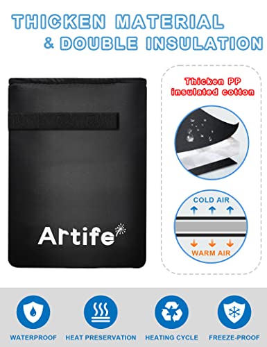Outdoor Faucet Covers for Winter Freeze Protection, Outside Hose Bib Cover Insulated Socks,210D Waterproof Oxford Fabric Water Spigot Covers Black 2 PCS - size: 5.7"W * 8.01"H BLACK 2PCS