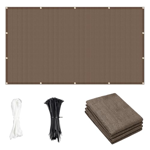 Cool Area Sun Shade Cloth with Grommets 3/4/6/8/10/12/16/20 FT Shade Panel Shade Tarp Screen Fabic for Outdoor Patio Pergola Cover Deck Garden, 6x10 FT, Brown - color: Brown, size: 0 6'X1 0'