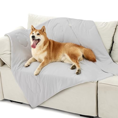 LE SURE Premium Cooling Blankets for Large Dogs - Washable Dog Cooling Throw Blanket with Q-MAX>0.4，Durable Self Cooling Pet Mat for Cat, Soft Cooling Summer Blanket for Hot Weather, Grey, 40x50 - color: Light Grey, size: L(40x50")