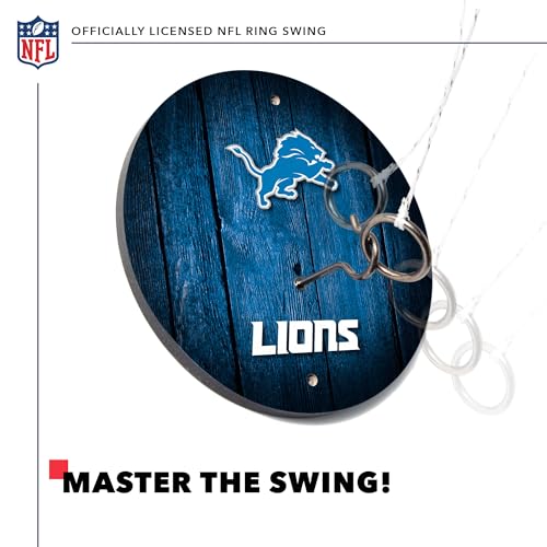 Solid Wood NFL Hook & Ring Toss Set with Direct Print HD Team Graphics – Easy Hang Hook and Ring Toss Target – Great Gift for Any Football Fan! Ring Toss Family Game for a Game Room