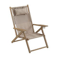 Lavish Home Beach Chair - Outdoor Weather-Resistant Wood Folding Chair with Backpack Straps - 4-Position Reclining Seat - Beach Essentials (Taupe) - color: Taupe, style: Set of 1