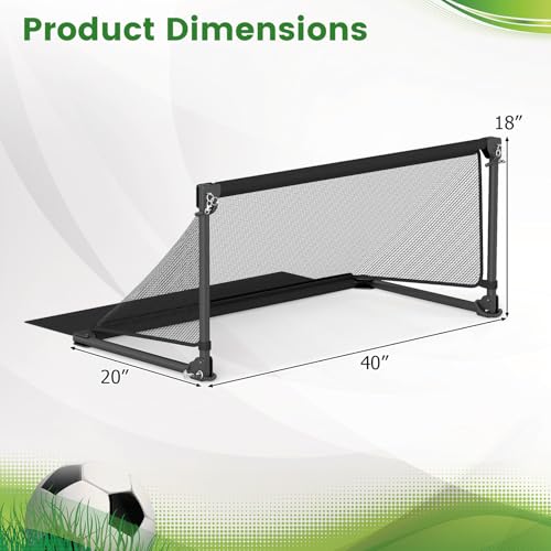 Goplus Soccer Goal, Portable Toddler Soccer Net with Metal Frame, Ground Stakes, Quick Setup, Foldable Soccer Training Equipment for Outdoor Practice Games - style: 40" x 20" x 18"