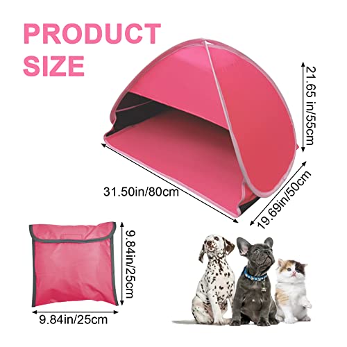 Mini Head Shelter Tent, 1 Pack Foldable Pop Up Beach Tent Sun Shelter for Anti-UV Pet & Outdoor Camping, Picnic Beach, Pink-Vinyl L - color: Rose red-vinyl, size: Large