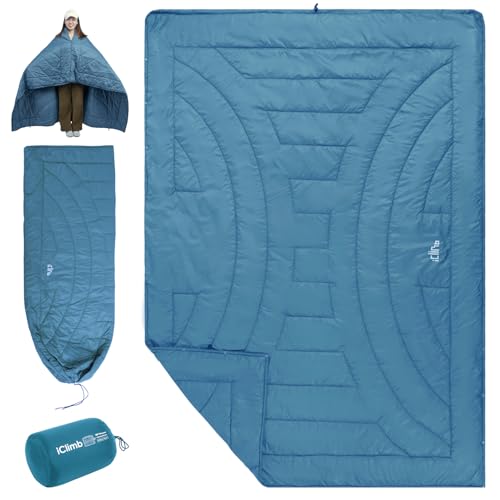 iClimb 3M Thinsulate Insulation Warm Camping Blanket Ultralight Compact - color: Blue, size: 72.8” × 55”, 1.52 lb
