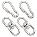 2Pcs M8 304-Stainless Steel Swivel Ring Double Ended Swivel Eye Hook, 2Pcs M8 Spring Hook, for Marine Mooring, Tree Swing, Hammock, Hanging Rotating Device