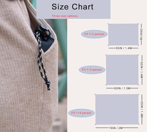 Outdoor Pocket Blanket, 55"x39" Waterproof Foldable Compact Small Pincic Blanket, Ultralight Tarp for Camping, Festival, Beach, Hiking, Backpacking, Travel and More, Stakes Included - color: Sky Blue, size: 55"*39"