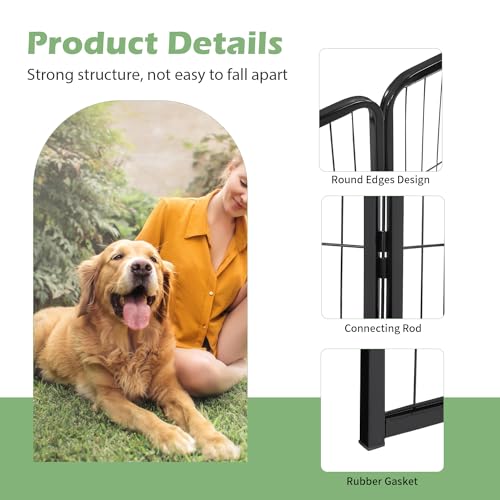 FDW Dog Playpen Dog Pen Dog Kennel 16 Panels 32 Inch Height Indoor Outdoor Folding Metal Portable Puppy Exercise Pen Heavy Duty Dog Fence for Yard Camping,Black - style: 16 Panels