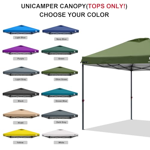 10x10 Pop Up Canopy Replacement Top Cover with Air Vent for Straight Leg Canopy Tent, Waterproof for Outdoor Garden Patio Camping Sun Shade (Olive Green) - color: Olive Green