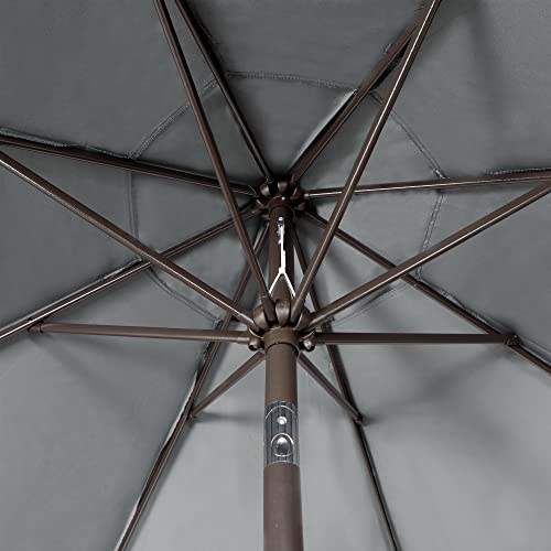 Blissun 9' Outdoor Patio Umbrella, Outdoor Table Umbrella, Yard Umbrella, Market Umbrella with 8 Sturdy Ribs, Push Button Tilt and Crank - color: Dark Grey