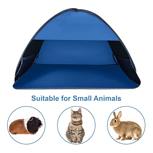 Pop Up Beach Sun Tent, 1 Person, Blue, 31.51 x 19.69 x 21.65 Inches, Sun Shelter, Sun Protection, Beach - color: Blue-painted silver, size: Large