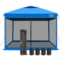 KAMPKEEPER 10x10 Pop-Up Canopy Tent, Waterproof, Portable Shade with Side Walls, Adjustable Instant Outdoor Shelter for Camping, Backyard, and Events, Light Blue - color: Light Blue