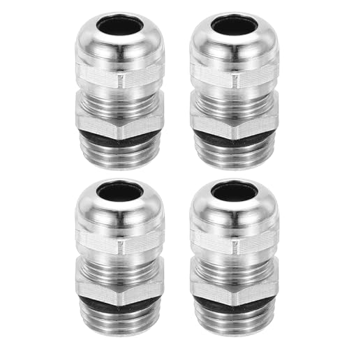 PATIKIL Waterproof Electrical Cable Glands, NPT 1/4 4 Pcs 1/8" to 1/4" Nickel-Plated Brass Cord Grip Electric Wire Connector Wire Protector for Outdoor Cable Box Enclosure Junction Box - size: NPT 1/4 1/8" to 1/4"
