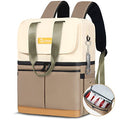 Scothen Backpack Cooler with Double Decker & 12 Ice Packs- Keeps 36 Cans Cold for Up to 24 Hours- Waterproof & Leak Proof Insulated Cooler Backpack- Stylish Cooler Bookbag for Women Travel Work Beach - color: Khaki