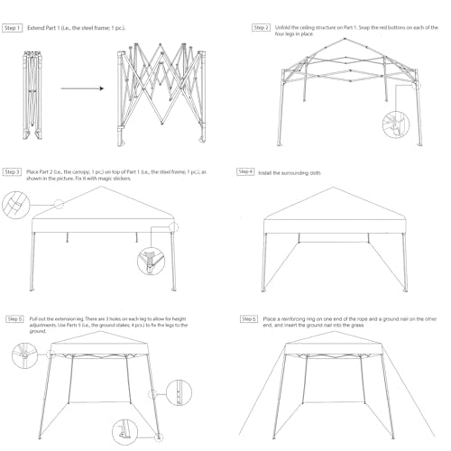 8x10 Slant Leg Pop Up Canopy Tent White Portable Heavy Duty Waterproof Vented Roof Easy Setup for Patio Outdoor Market Event - White - color: White - Slant Leg