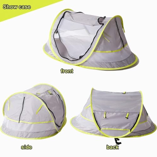Poray Portable Baby Beach Tent with UPF 50+ Sun Shelter,Mosquito Net and Sunshade, Ideal Pop Up Kids Travel Tent with Carry Bag & 2 Stakes,Outdoor Indoor Play and Sun Protection - style: Yellow