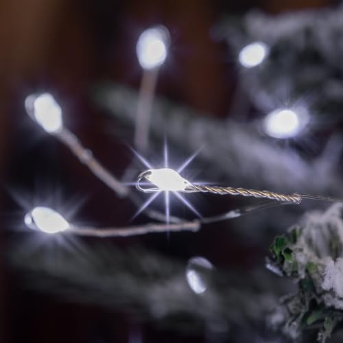 Fairy Lights Plug in, 10 Feet 100LED Cool White Silver Wire Firecracker Firefly Lights with Remote, Waterproof Copper Wire Lights for Bedroom Wreath Window Wedding Christmas Tree Decoration - color: Cool White, size: 10FT