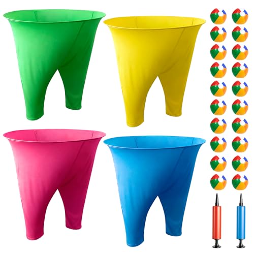 Granny Pants Yard Game, Outdoor Game with Bouncy Ball and Air Pump, Team Relay Family Reunion Party Field Game - size: 4PCS