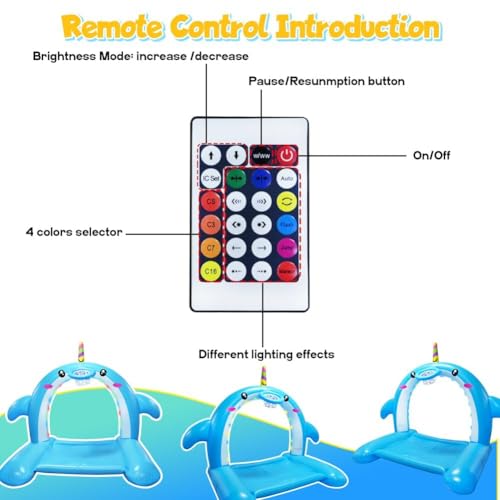 8.7FT Inflatable Whale Sprinkler Water Toys with Basketball Hoop Arch, 3-in-1 Large Splash Pad for Kids & Dogs, 16 LED Lights, Thickened Mat Toys for Outdoor Backyard & Garden Summer Fun - size: 105"