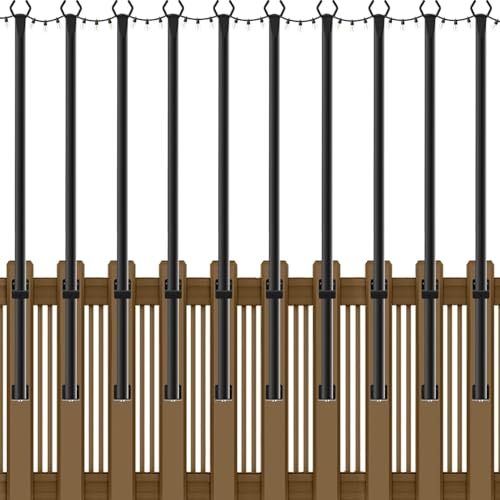 NUERPO 10 Pack String Light Poles,5Ft Metal Poles for Outdoor String Lights,Outdoor Light Poles with Post,Poles/Stand for Outside,Patio,Deck,Backyard,Garden Wedding,Party - size: 10 Pack 5FT String Light Pole