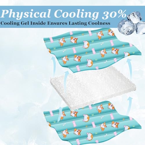 Cooling Dog Bed, Premium Pet Cooling Mat Waterproof & Scratch-Resistant, Non-Slip Summer Essential for Dogs Cats, Foldable Cooling Pad for Indoor Outdoor Travel(Large 23.6''*35.4'') - color: Dark Blue Paw, size: 35.4''*23.6'' Large
