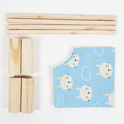 Patas Lague Cat and Dog Hammock Bed for Small Dogs, Brethable Wooden Cat Pet Rabbit Elevated Cooling Outdoor Bed Cots Furniture for Summer Rabbits - color: Rabbit