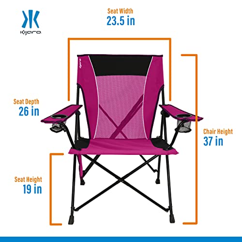 Kijaro Dual Lock Portable Camping Chairs - Enjoy the Outdoors with a Versatile Folding Chair for Sports, Lawn - Dual Lock Feature Locks Position – Hanami Pink - color: Hanami Pink