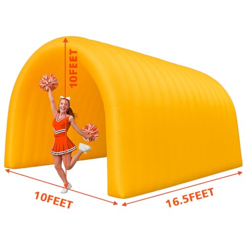 23x10x10FT Quick Setup Inflatable Tunnel Arch - for Sports Games, Trade Shows & Promotions (Blower Included) - color: Orange, size: 16.5FT
