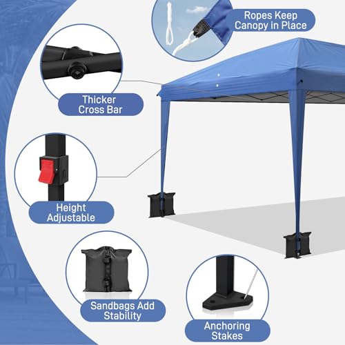 VINGLI 10x20 Pop Up Canopy Tent with Sidewalls, Outdoor Gazebo Canopy Tent, Patio Event Tents Outdoor Event Shelter for Parties (Blue) - color: Blue, size: 10x20