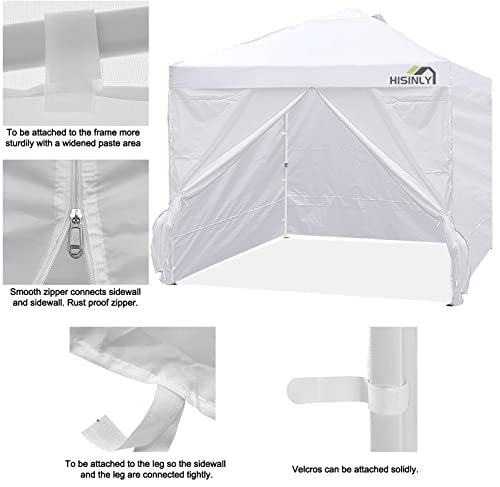 10x10 ft Canopy Sidewalls, 4 PCs Canopy Walls with Door for Pop Up Canopy Tent, Sun Protection and Waterproof, White(Sidewall Only) - color: White, size: 10x10ft Sidewalls*4