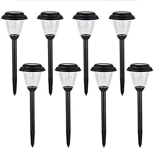 Solar Outdoor Pathway Lights Matt Black Stainless Steel Painted LED Lights for Garden Landscape Path Yard Driveway (black-8pack) - color: black-8pack