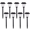 Solar Outdoor Pathway Lights Matt Black Stainless Steel Painted LED Lights for Garden Landscape Path Yard Driveway (black-8pack) - color: black-8pack