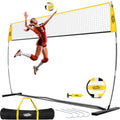 PLAYAPUT 12FT Freestanding Volleyball Net,Height Adjustable Volleyball Training Net For Hitting,Serving,Setting Practice,Protable Volleyball Nets With Volleyball,Carrybag,Perfect For Indoor Or Outdoor