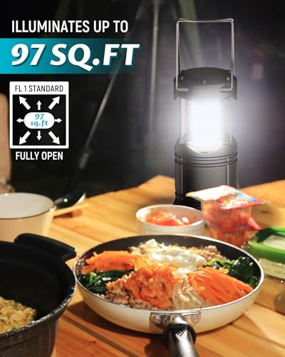 Lichamp 4 Pack LED Camping Lanterns, Battery Powered Camping Lights LED Collapsible Flashlight Portable Emergency Supplies Kit, A4GY - color: Gray