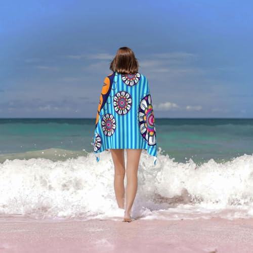 Cute Boho Beach Towel for Women/Adults, Personalized Microfiber Beach Towels Bulk, Quick Dry Beach Towel for Pool, Lightweight Bath Towels Oversized Clearance 30"x 60" - color: Boho2, size: 30"x 60"