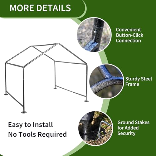 Summertrail Extra Large Dog House Outside, Dog Tent Outdoor, Big Dog Shade Shelter Doghouse Canopy, Water Resistant Dog shelter with Ground Nail, Gray Sun Rain Cover for Pet Cat Livestock 4'x 4'x 3.3 - color: Gray Dog Tent