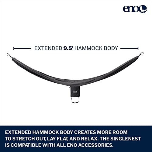 ENO, Eagles Nest Outfitters SingleNest Lightweight Camping Hammock - color: Black | Charcoal