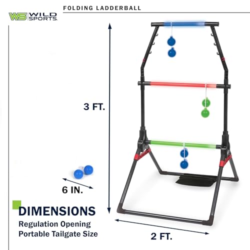 Wild Sports Light-Up Ladderball Set - LED Powered Ladder Balls Set - Includes 6 Light-up Bolos