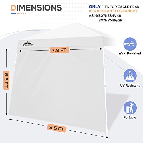 EAGLE PEAK Sunwall/Sidewall for 10x10 Slant Leg Canopy Only, 1 Sidewall, White - color: White