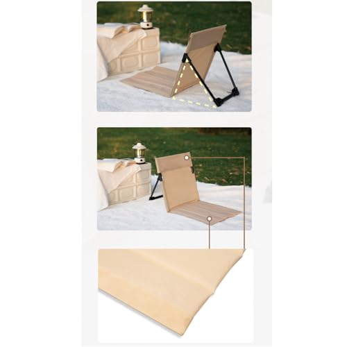 Ultra-Light Folding Camping Chair with Backrest,Outdoors Relaxing Floor Seat for SwimmingPool Beach Lawn Picnic Road Trips - color: Beige