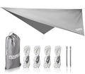 Foxelli Hammock Rain Fly - Waterproof Lightweight Tent & Hammock Rain Tarp for Camping, Backpacking w/Easy Setup Including Extra Long Guy Lines & Stakes