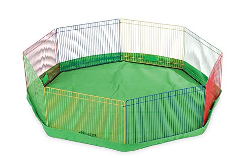 Prevue Pet Products Multi-Color Small Pet Playpen - Small Animal Pen for Rabbits, Guinea Pigs, Hamsters, Tortoises, Bunny Enclosure, Easy to Assemble, Indoor & Outdoor Play - Multi-Color