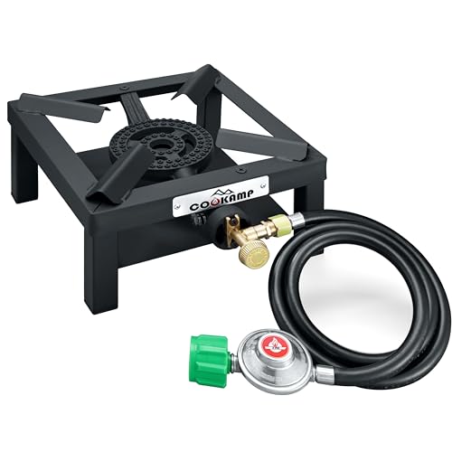 COOKAMP Propane Burner Angle Iron Camp Stove with CSA Listed Regulator and 4ft Hose (SA1200v2)